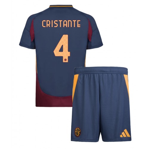 Otroški Nogometni dresi AS Roma Bryan Cristante #4 Tretji 2024-25 Kratek Rokav (+ Kratke hlače)